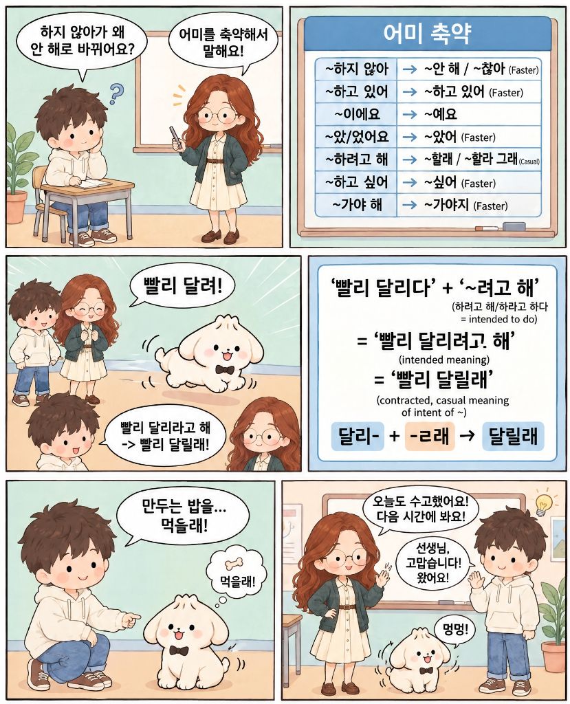 어미 축약 규칙 학습 페이지